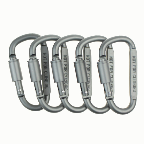 D Shaped Aluminum Climbing Screw Lock Carabiner Keychain Clip Hanging Hook Travel Kits for Outdoor Camping Hiking Rock Rescue ► Photo 1/6