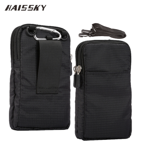 HAISSKY New Sports Wallet Mobile Phone Bag For Multi Phone Model Hook Loop Belt Pouch Holster Bag Pocket Outdoor Army Cover Case ► Photo 1/6