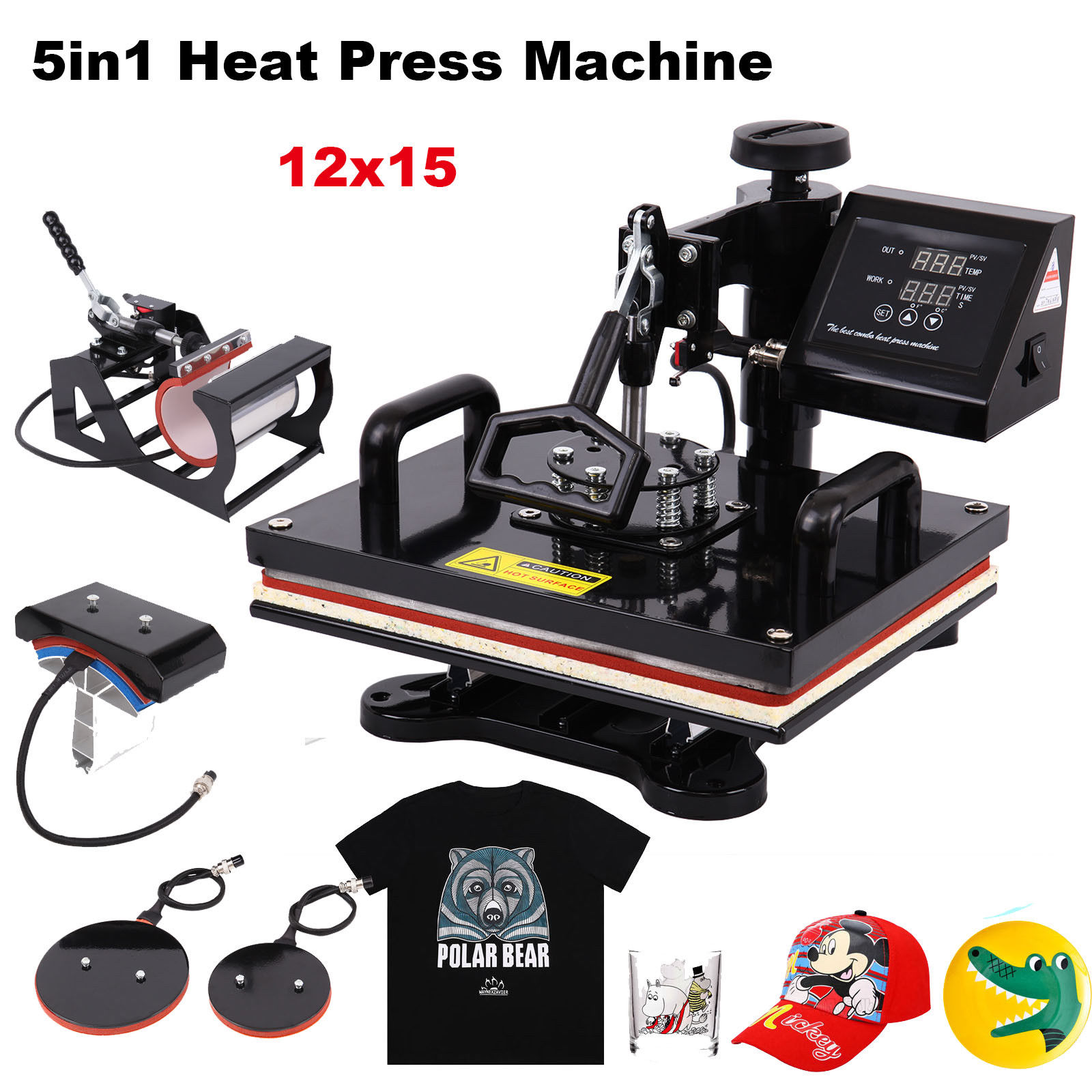 9 in 1 29*38cm Combo Heat Press Printer Machine 2D Thermal