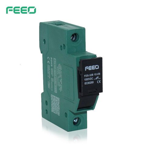 Automatic CE DC PV  32 Amp 10x38 1000V Din Rail Electronic Solar 1000Vdc Fuse Holder without light without fuse link ► Photo 1/3