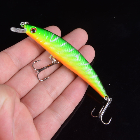 1PCS/bag 5 colors 8cm 8.5g Fishing Lure Minnow Hard Bait with 2 Fishing Hooks Wobblers Fishing Tackle Lure Isca Pesca 3D Eyes ► Photo 1/6