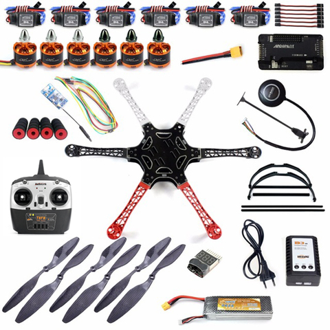 DIY Kit 2.4GHz 6-Axle RC Drone Quadcopter F550 Hexa-Rotor Frame Kit with APM 2.8 Flight Controller M7N GPS T8FB TX Atitude Hold ► Photo 1/1