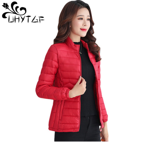 UHYTGF Thin Cotton Jacket Short Tops Winter Jacket Women Coat Korean Slim Plus size Female Parka Coat Wave Pattern Padded Jacket ► Photo 1/6