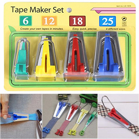 Set of 4 sizes Sewing Accessories Bias Tape Makers - 4 size 25mm 18mm 12mm 6mm Sewing Quilting Hemming Sewing Tools AA7680 ► Photo 1/5