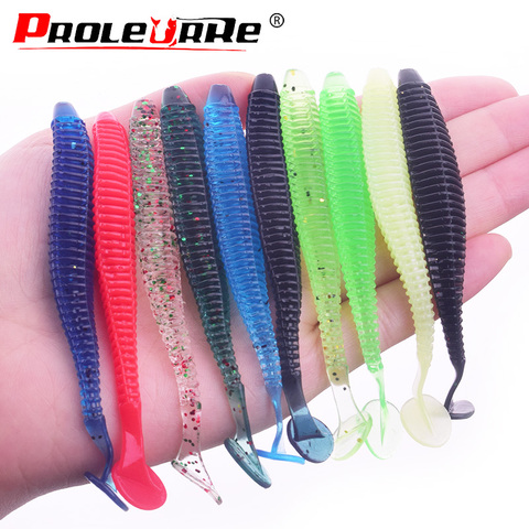 10Pcs Fishing Wobblers soft Lure 95mm 3g Shrimp odor Swimbait Artificial Silicone jig Soft Bait Carp Bass Lures Fishing tackle ► Photo 1/6