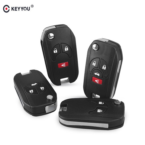 KEYYOU Modified Flip Remote Key Shell For Nissan Sylphy Cube Juke Rogue Micra Qashqai Altima Maxima Sentra Versa 2/3/4 Buttons ► Photo 1/6