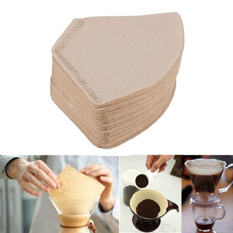 100 Pcs/Bag Wooden Original Hand Drip Paper Coffee Filter Espresso Coffee Filter Packs Tea Bag Strainer Green Tea Infuser ► Photo 1/6