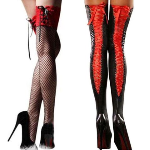 Women's Sexy Fishnet Stocking Thigh High Hot Sheer Lace Top Sexy Stockings Hosiery Nets Stay Up For Women Female Stockings ► Photo 1/6