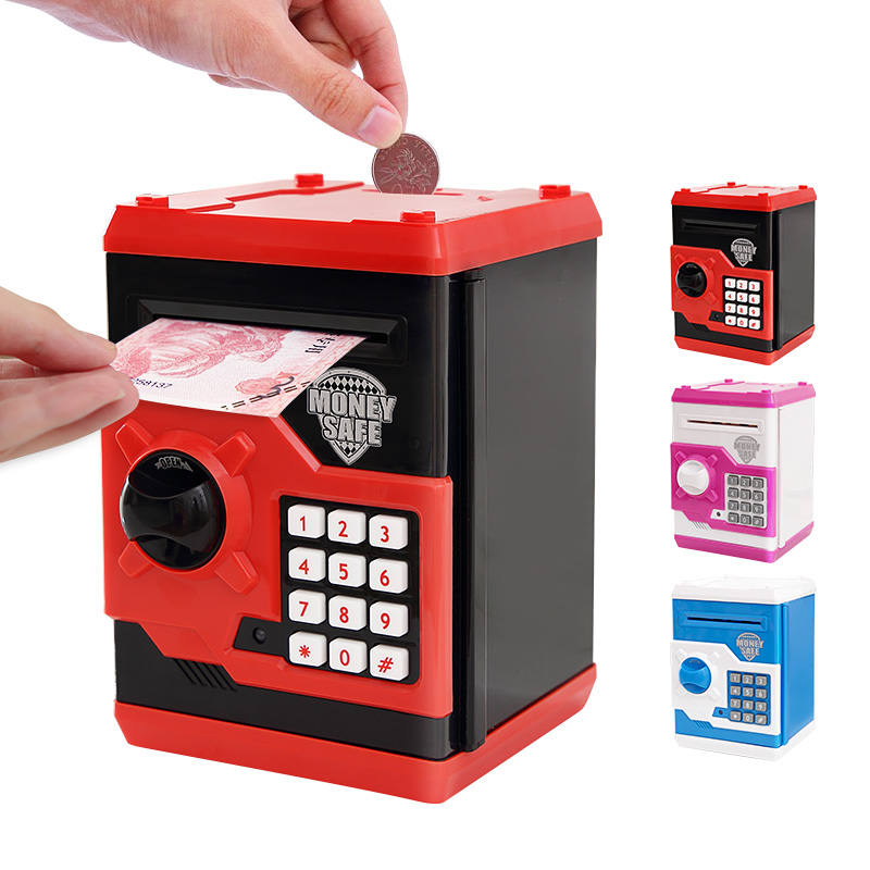 Electronic Money Box Safe Piggy Bank Coin Notes ATM Cash Machine Kids Xmas Gift 
