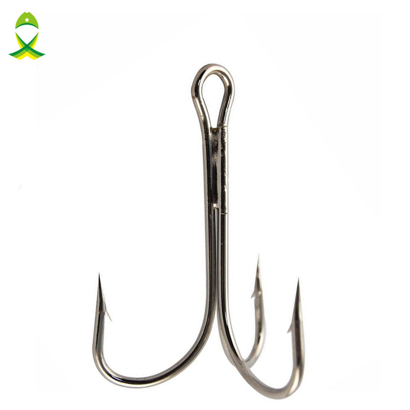 50pcs Sharpened O'Shaughnessy Treble Fishing Hook Carbon Steel Fishhook 3551 