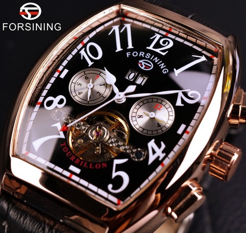 Forsining Date Month Display Rose Gold Case Mens Watches Top Brand Luxury Automatic Watch Montre Homme Clock Men Casual Watch ► Photo 1/6