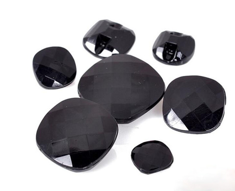 30pcs All-match clear &black acrylic buttons square coat buttons sweater button ► Photo 1/4