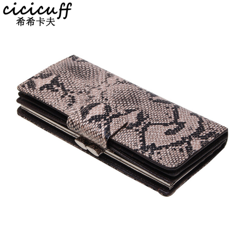 CICICUFF Women's Wallets Long Snake Split Leather Wallet Female Serpentine Hasp Clutch Coin Purse Card Holder Ladies Purses New ► Photo 1/6