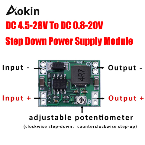 Ultra-Small Mini DC-DC Step Down Power Supply Module 3A Adjustable Buck Converter for Arduino Replace LM2596 24V to 12V 9V 5V 3V ► Photo 1/6
