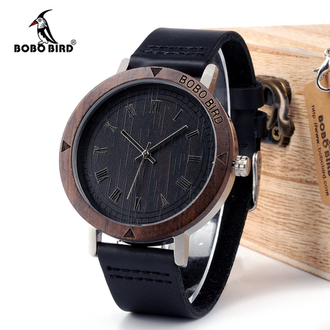 BOBO BIRD WK05 Mens Watch Rome Number Dial Face Soft Leather Band Japan Quartz 2035 Wristwatch Drop Shipping Accept OEM Relogio ► Photo 1/6