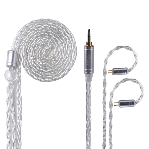 Yinyoo 8 Core Silver Plated  Balanced  Cable 2.5/3.5/4.4mm With MMCX/2pin Connector For LZ A5  AS10 ZS10 ZST ES4 ZS6/ED16 ► Photo 1/6