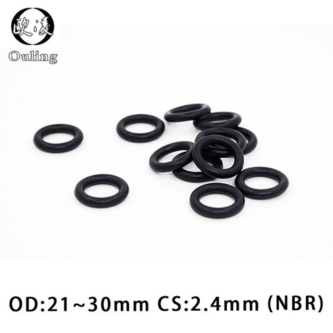 20PCS/lot Rubber Ring Black NBR Sealing O-Ring 2.4mm Thickness OD21/22/23/24/25/26/27/28/29/30mm O Ring Seal Gasket Washer ► Photo 1/6
