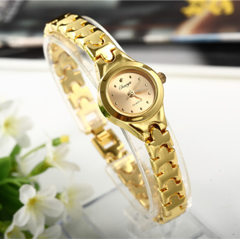 Relojes Gold Plated Women Bracelet Wristwatch Girl Quartz Analog watch Hour Hot Selling High Quality Wholesale Watches ► Photo 1/5