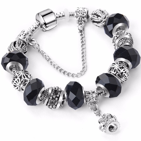 plated Charm Bracelets for women with a beautiful Murano Beads Pa Original bracelet for women jewelry gift ► Photo 1/6