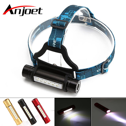 Anjoet 6 LED + CREE Q5 outdoor camping headlamp waterproof 3 modes head band lamp flashlight 18650 led head lamp light for camp ► Photo 1/1