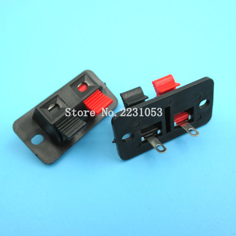 10PCS/LOT 2 Positions Connector Terminal Push in Jack Spring Load Audio Speaker Terminals ► Photo 1/1