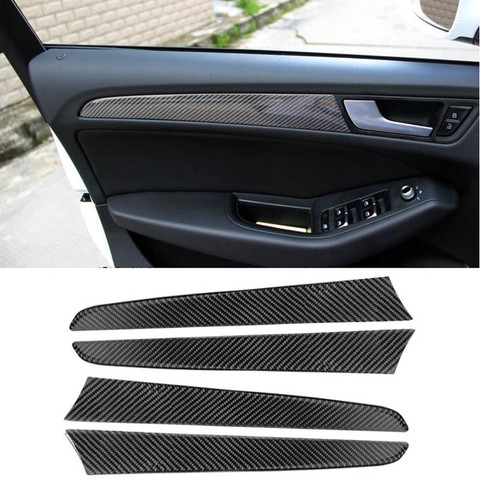 Car Carbon Fiber Door Panel Decal Cover Trim 4pcs For Audi Q5 Interior  Accessories Decoration Strip Stickers - Price history & Review, AliExpress  Seller - CNORICARC Store