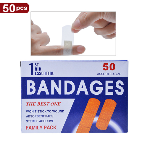 50pcs  bandages Waterproof Breathable Band Aid Hemostasis Adhesive Bandages Medical Patch Curative ► Photo 1/6