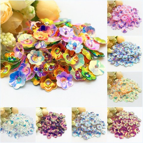 10mm Brilliant Cup Plum Loose Blossom Flower Sequins with 1 Center Hole for Sewing Craft Wedding DIY Decoration Confetti 480pcs ► Photo 1/6