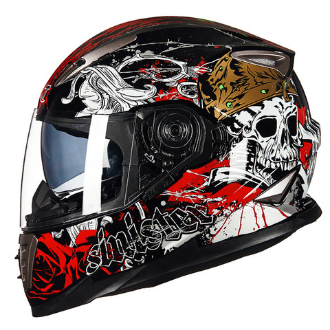 GXT999 Motorcycle SKULL Full Face Helmet Double Lens Men Moto Bike Motorbike protective gear touring Chopper Scooter Helmets ► Photo 1/1