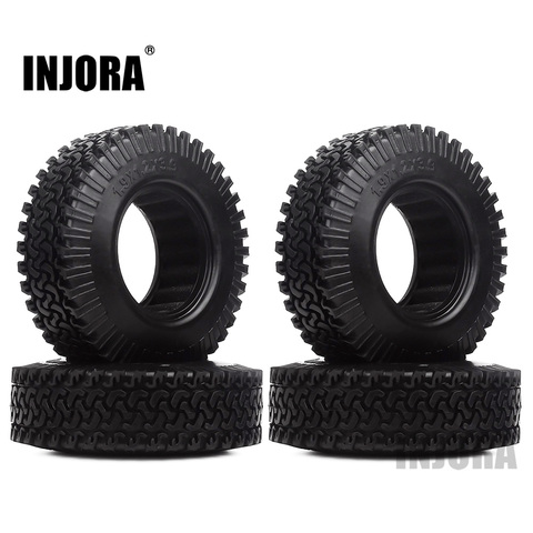 INJORA 4PCS 98MM 1.9 Rubber Wheel Tires for 1:10 RC Rock Crawler Axial SCX10 AXI03007 D90 TF2 Tamiya CC01 1.9 Inch Tyres ► Photo 1/6