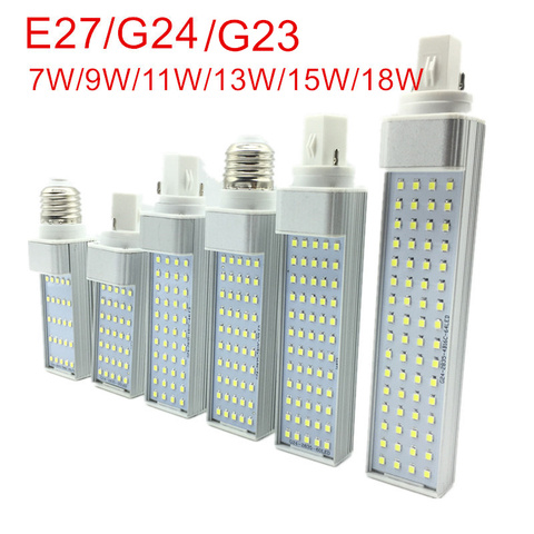 G23/E27/G24 LED Horizontal Bulb 7W 9W 11W 13W 15W 18W LED indoor Spotlight AC85-265V Warm White/Cold White LED Bulb lamps lights ► Photo 1/6