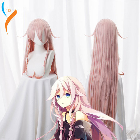 110cm Women VOCALOID3 Library IA cosplay wig IA pink long hair with braids wig costumes Halloween anime costume props wig ► Photo 1/6