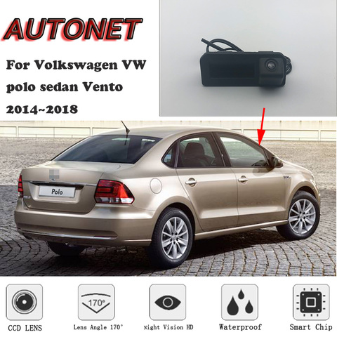 AUTONET Backup Rear View camera For Volkswagen VW polo sedan Vento 2016 2017 2022 Trunk Handle Camera parking HD night visioin ► Photo 1/6