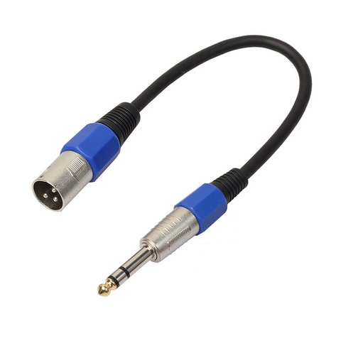Male XLR to 6.35mm Stereo Jack Cable 0.3m/0.5m/1m XLR Audio Cable Active Powered Speaker cable Lead TRS Balanced Audio Cable ► Photo 1/6