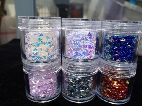 1 Box (10ml) AB Chameleon Unicorn Glitter,Triangle Nail Sequins,Confetti  for 3D Nail Art Decorations Nail Flakes UV Gel Polish ► Photo 1/6