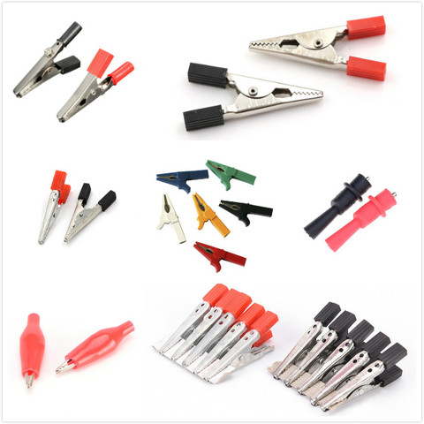 One Or 10pcs 55MM Metal Alligator Clip Crocodile Electrical Clamp For Testing Probe Meter Black And Red With Plastic Boot ► Photo 1/6