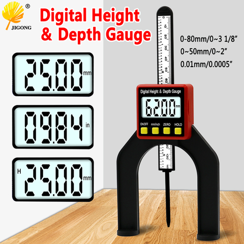 Digital Depth Gauge LCD Height Gauges Calipers With Magnetic Feet For Router Tables Woodworking Measuring Tools ► Photo 1/6