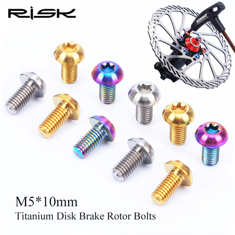 12pcs M5x10mm Disk Brake Rotor Bolts T25 Torx Titanium Bicycle Parts Titanium Mountain Bike Ultralight Brake Rotor Screw ► Photo 1/6