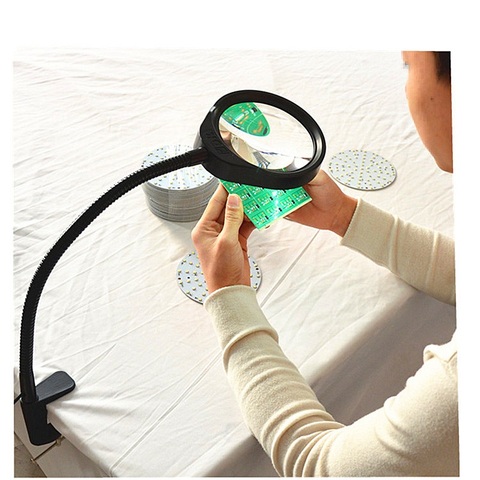 Hands-free Loupe Flexible Arm 5X 8X 10X Optional Magnifying Glass Lamp 2 in 1 Lighted Magnifier Desk Lamp Adjustable LED light ► Photo 1/6