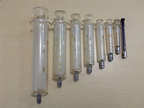 1ml 2ml 5ml 10ml 20ml 30ml 50ml 100ml Glass Syringe Luer Lock Injector Lab Glassware Recycling Sampler ► Photo 1/2