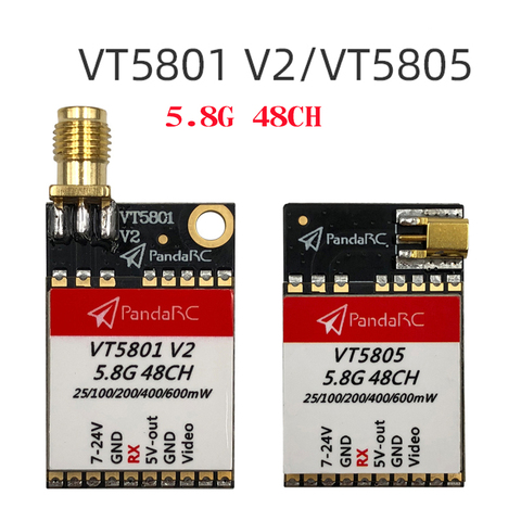 PandaRC VT5801 V2 VT5805 VT5804 FPV Video Transmitter 5.8G 48CH 25/100/200/400/600mW Switchable OSD adjustable SMA MMCX VTX ► Photo 1/6