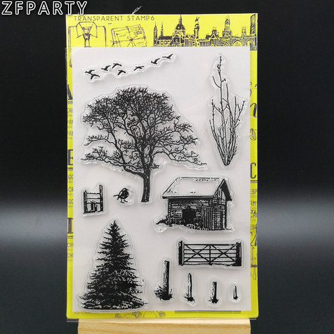ZFPARTY  Trees Background Transparent Clear Silicone Stamp/Seal for DIY scrapbooking/photo album Decorative card making ► Photo 1/3