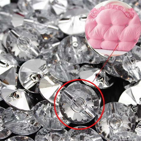 18/20mm  Clear White Crystal Buttons Sewing Rhinestones Round Acrylic Button Sew On Strass Crystals Point Stones for Clothing ► Photo 1/6