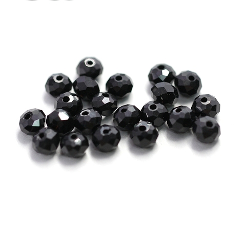 Hot sale 4-8mm black faceted glass round beads Rondelle Austria crystal beads for bracelet necklace making DIY Jewelry findings ► Photo 1/5