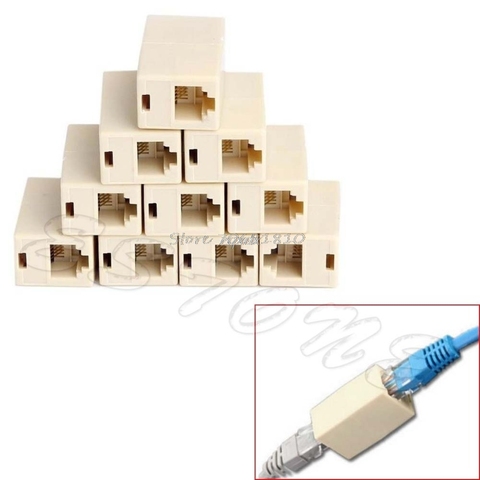 10Pcs RJ45 CAT5 Coupler Plug Network LAN Cable Extender Connector Adapter Whosale&Dropship ► Photo 1/6