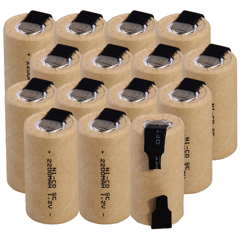 Lowest price 15 piece SC battery 1.2v batteries rechargeable 2200mAh nicd battery for power tools akkumulator ► Photo 1/5