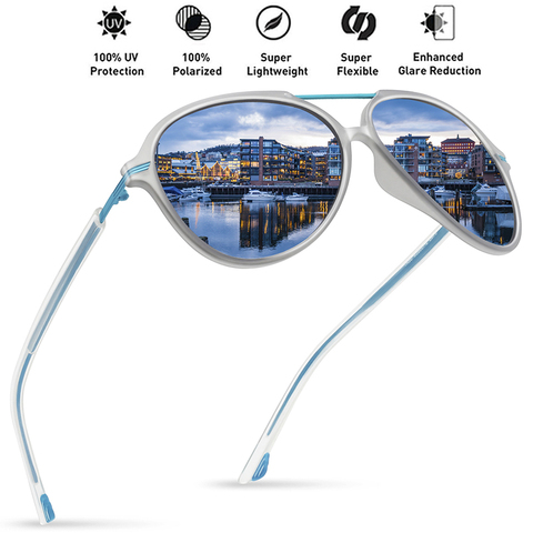 JULI Polarized Pilot Fashion Sunglasses Men Women Tr90 Metal Unbreakable Frame for Fishing Round Driving Oversize Eyewear ► Photo 1/6