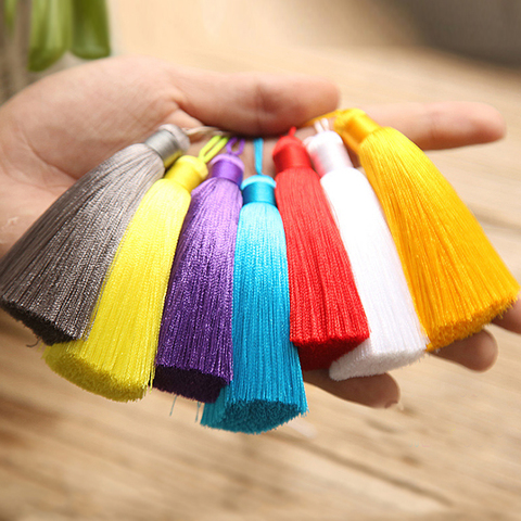 8cm Long Multicolor Cotton Silk Tassel Brush for Earring Charm Pendant Satin Tassels Diy Jewelry Making Findings Customizable ► Photo 1/6