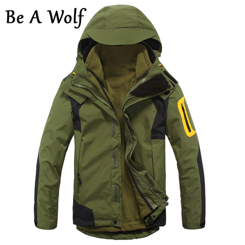 Be A Wolf Hiking Jacket Men's 2 in1 Inner Fleece Waterproof Outdoor Sports Warm Coat Camping Trekking Skiing Male Jackets 28 ► Photo 1/1