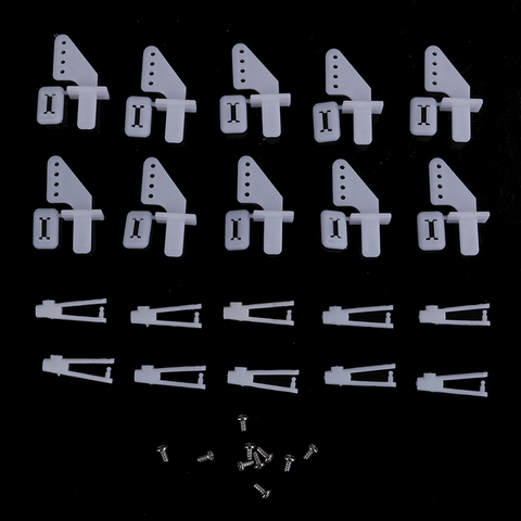 10 Sets Medium Lock On Nylon Control Horn And Clevis 21mm Set Rudder Servo Ailerons Elevators For RC Fixed Wing Airplane ► Photo 1/6